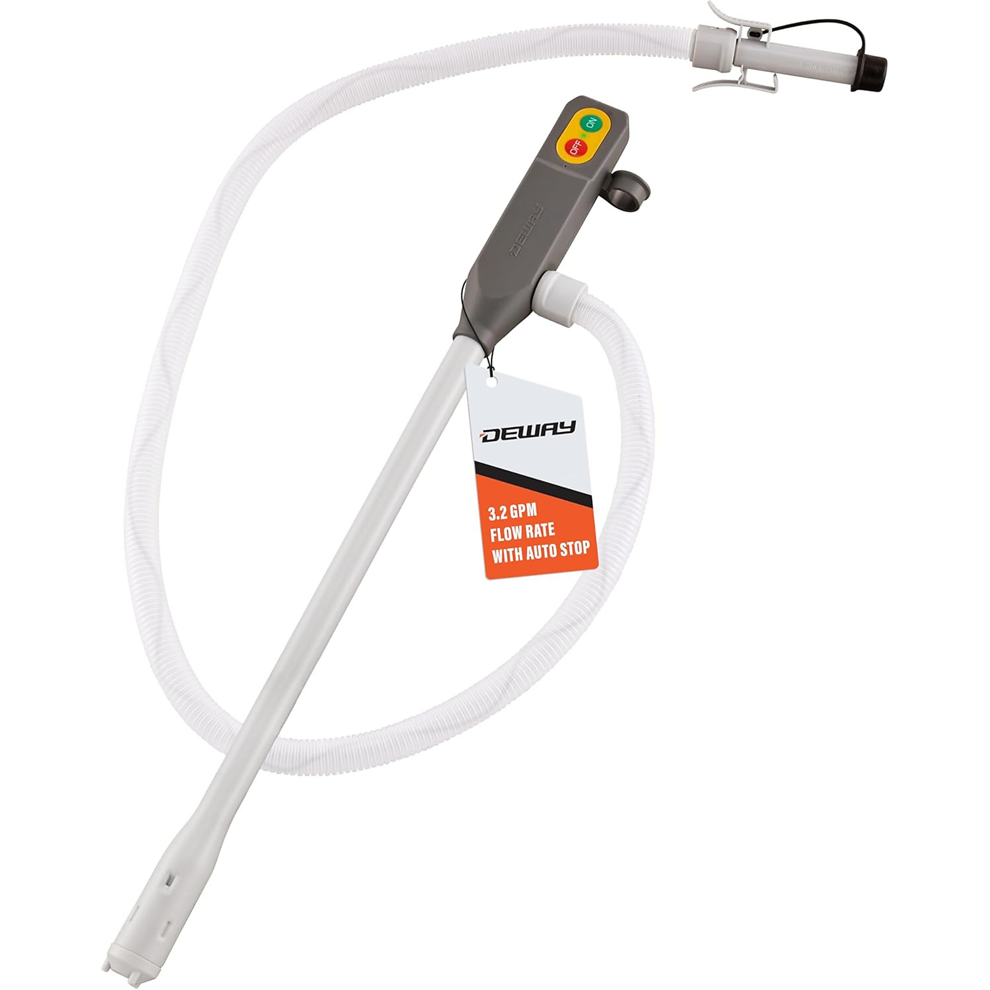 Deway Portable Battery Powered Fuel Transfer Pump — Nozzle and Hose, Model# WAYSPPV2ASB